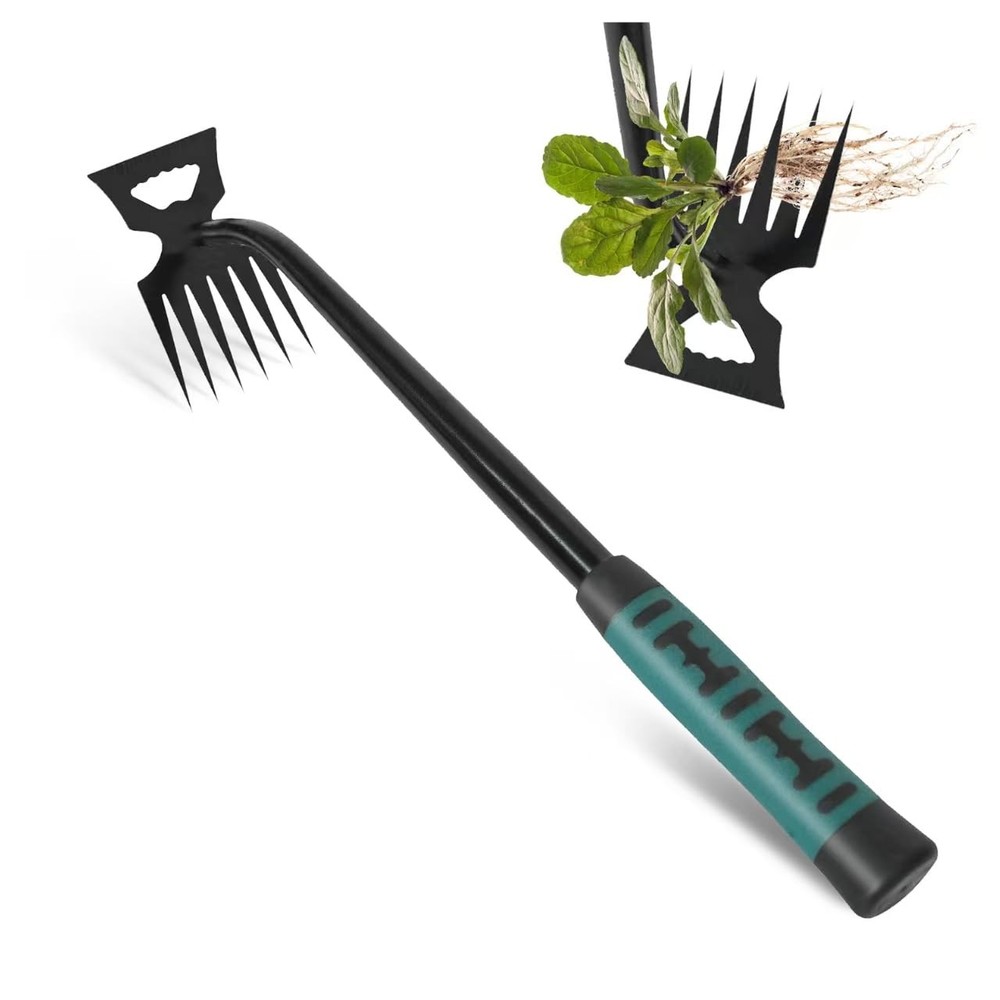 Portable Garden Weeder Tool with 6 Teeth for Efficient Weeding and Uprooting