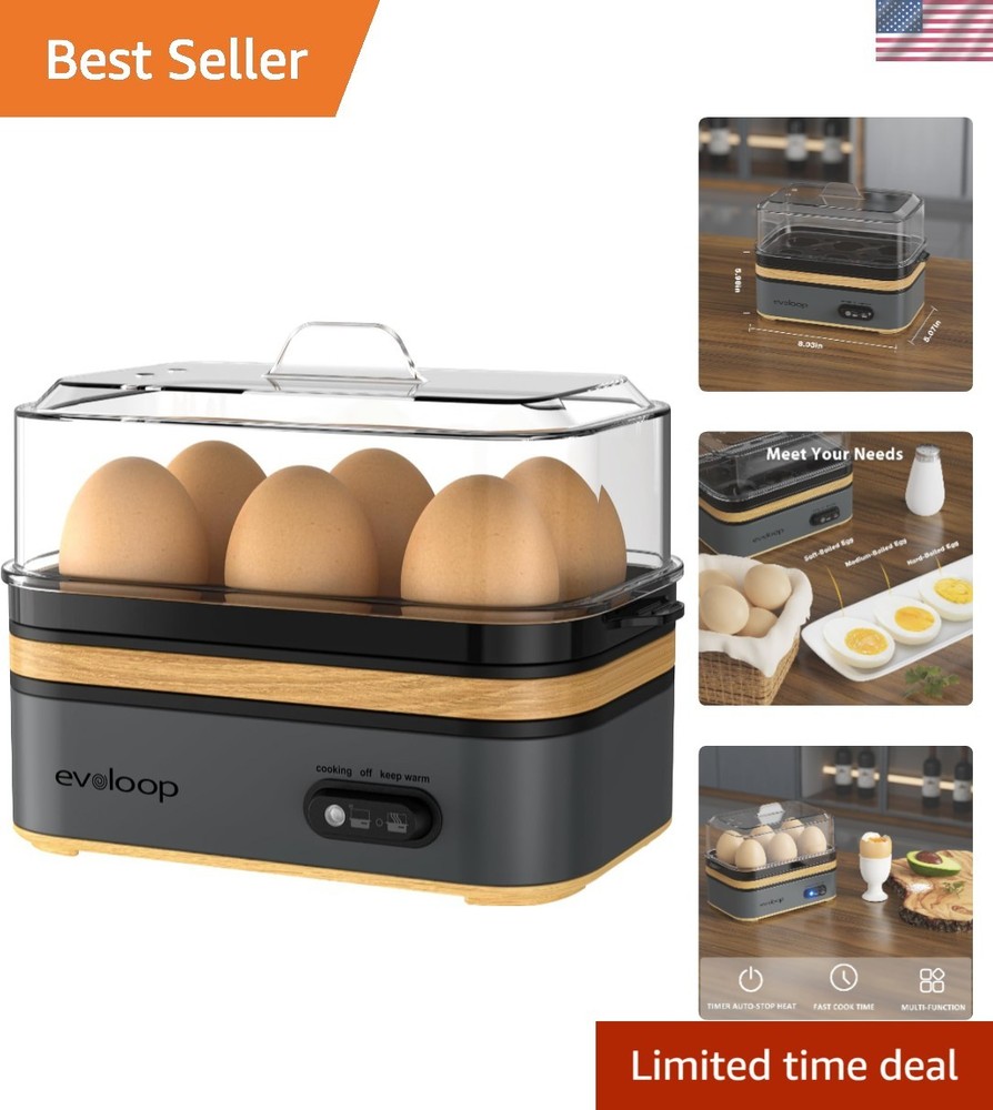 Multi-Functional Egg Cooker with Auto Shut-Off - Make Poached, Boiled, Omeletes