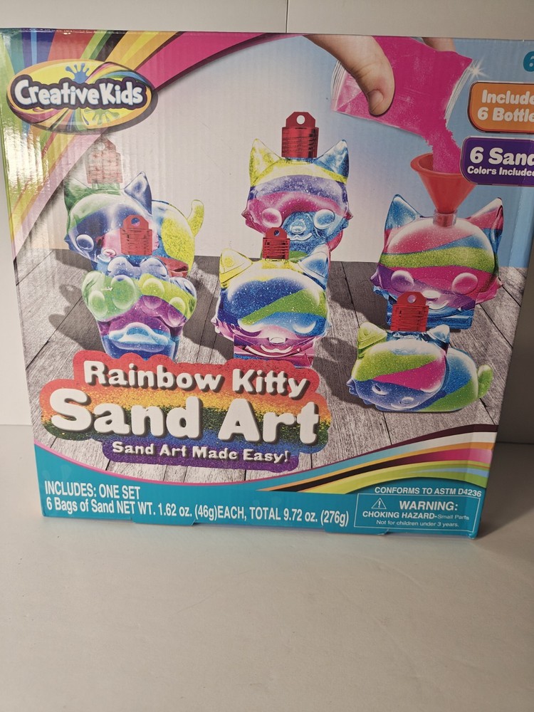 Creative Kids Rainbow Kitty Sand Art Kit Fun Activity for Kids -Makes 6 Projects