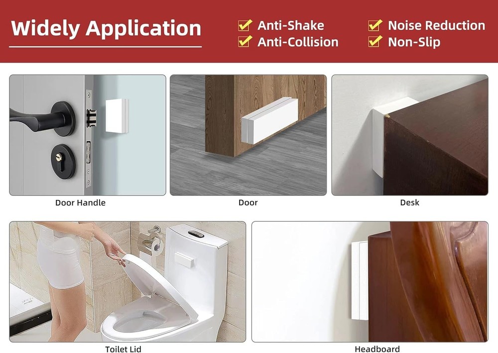 Self-Adhesive EVA Headboard Stoppers - 10mm Thick for Bed Vibration Control