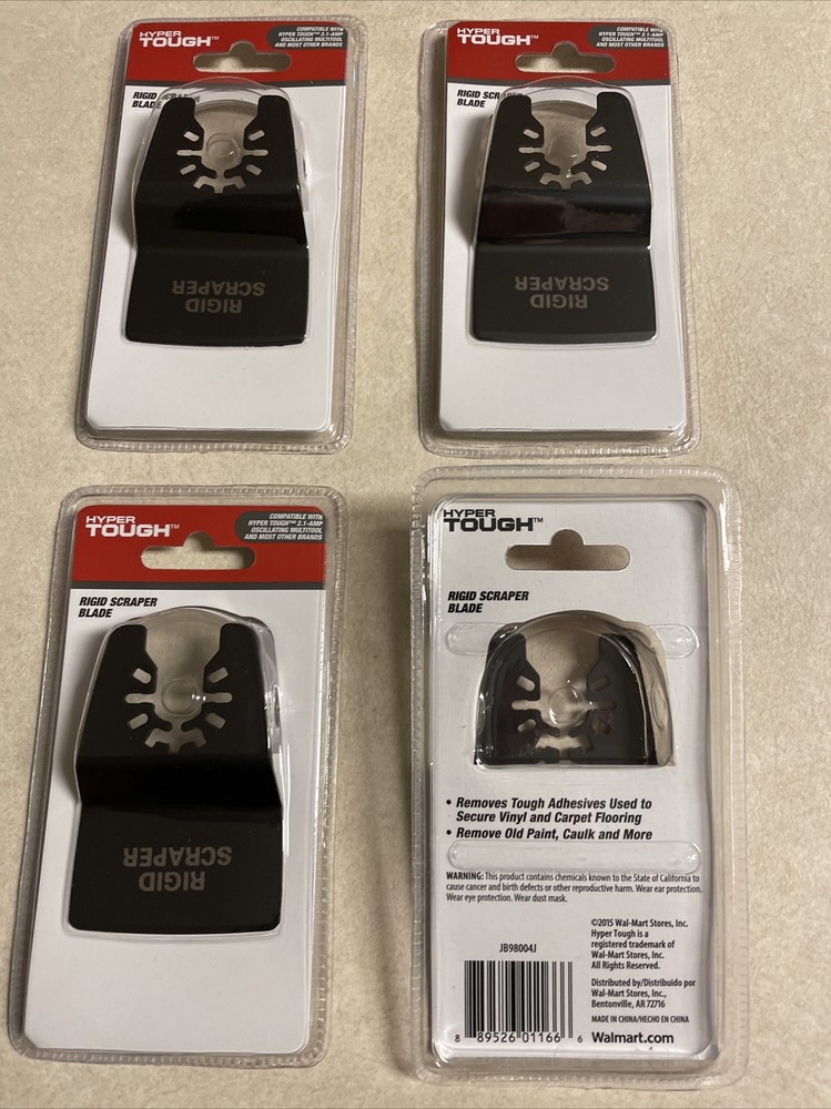 Hyper Tough 2" Rigid Scraper Blade, Black (4 PACK) rigid oscillating tool 4 PCS