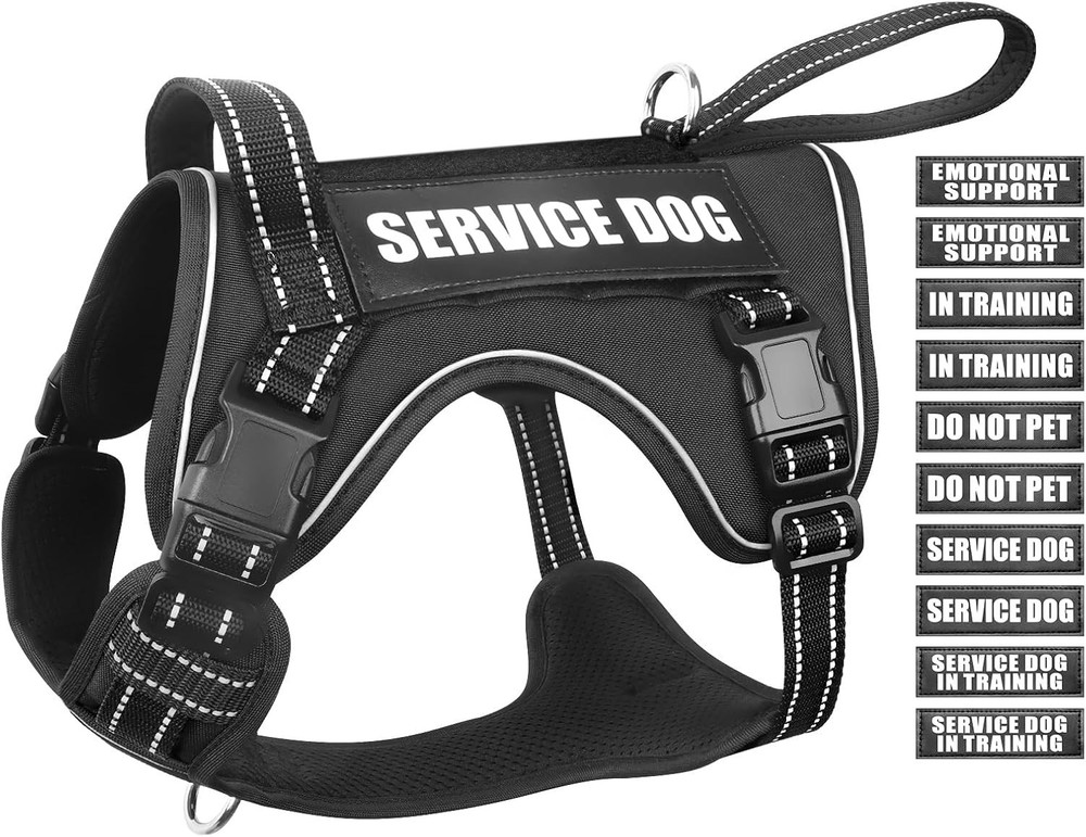 Tactical Dog Harness No Pull Dog Harness Medium Large Dogs W/ Handle & Molle