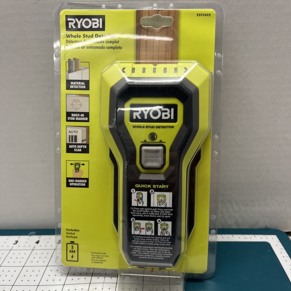 RYOBI Whole Stud Finder Auto Depth Scan Tech Hand-Held Multiple LED