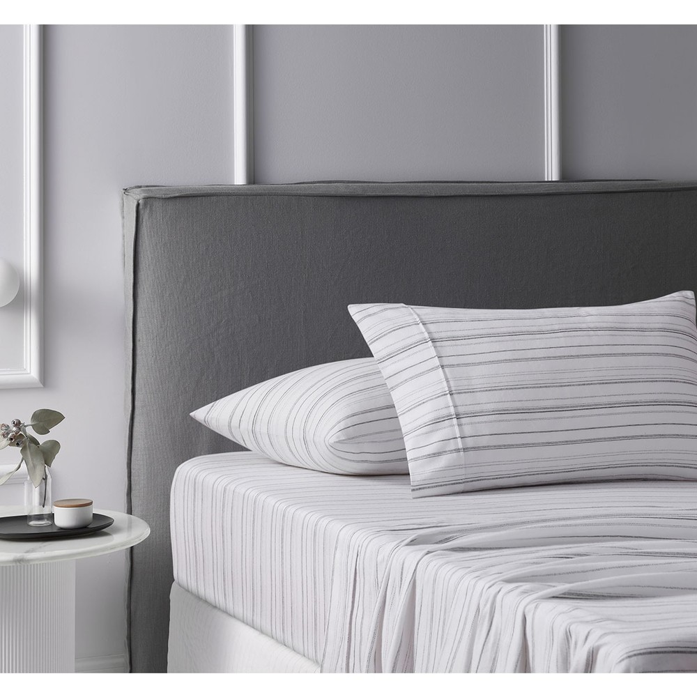Cotton Flannelette Sheet Set Weathered Stripe by Accessorize