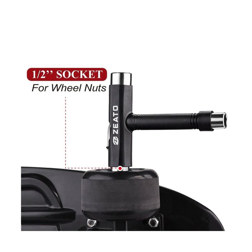 Zeato All-in-One Skate Tools Multi-Function Portable Skateboard T Tool Access