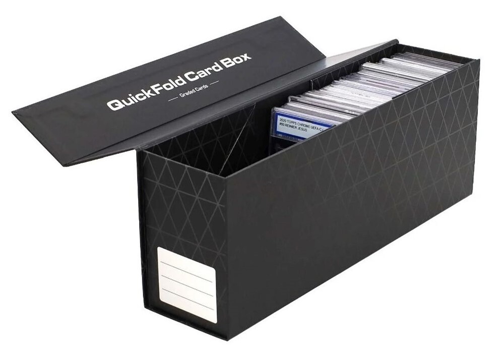 Pack of 3 BCW Black QuickFold Graded Trading Card Storage Boxes