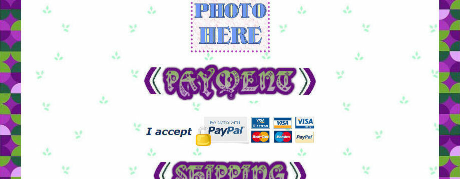 AUCTION TEMPLATE Violet Green Border Design - FREE Shipping