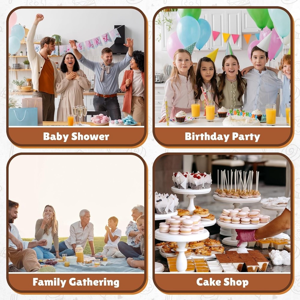 4 Pack Cupcake Boxes, Hold 12 Standard Cupcakes, Cupcake Containers with Wind...