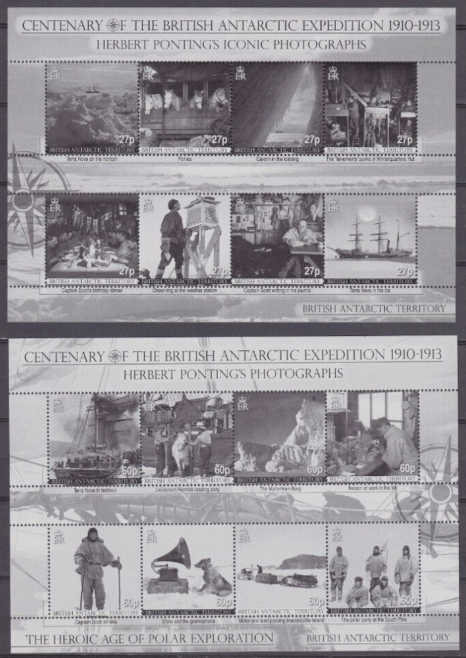 BRITISH ANTARCTIC TERRITORY   2010, BRITISH ANTARCTIC EXPEDITION, 2 SHEETS, MNH