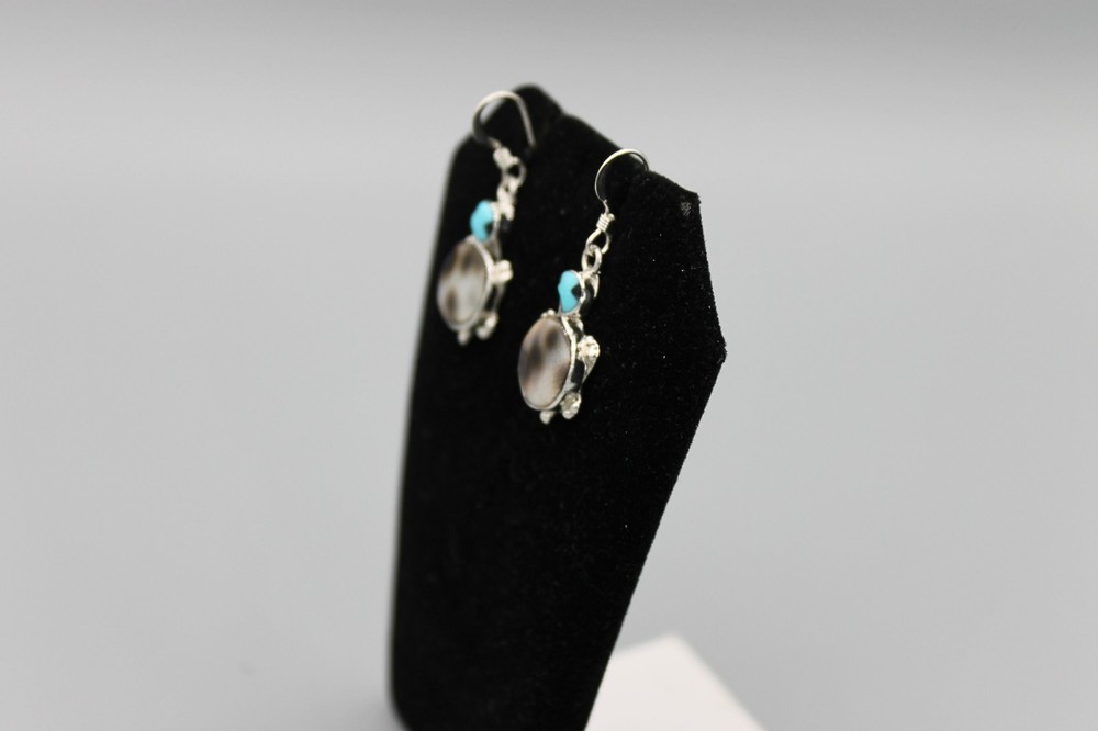 Sterling Silver and Multi-Stone Turtle Earrings