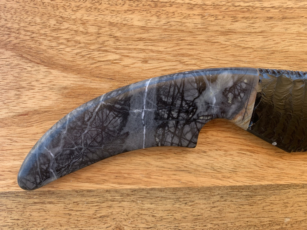 Custom Obsidian Knife Picasso Marble Handle. Tommy Masingale