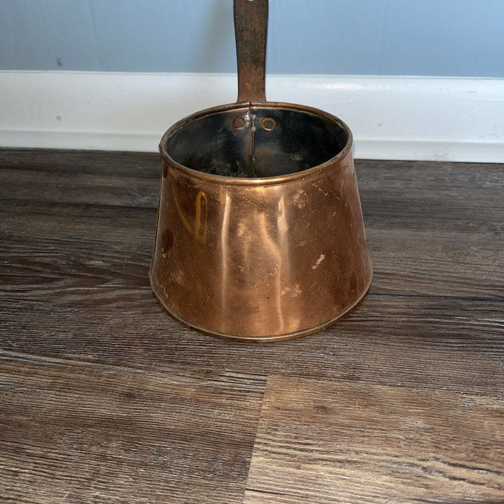 Copper w/Tin Lining Pot With Handle. 6” At Base.