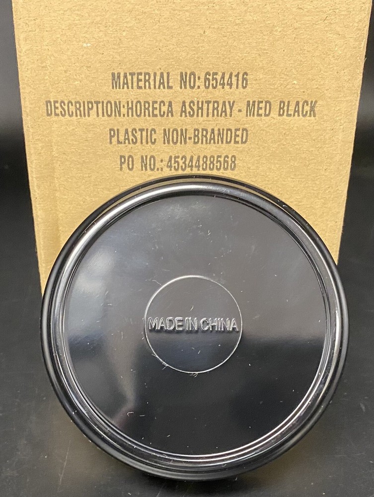 HORECA BLACK ASHTRAY 6 PACK PLASTIC NON-BRANDED