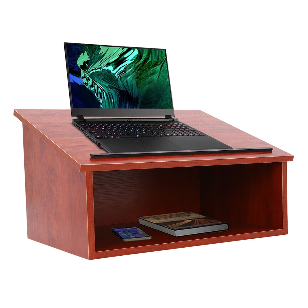 Portable Tabletop Lectern Classroom Presentation Lectern Table Top Lectern Brown