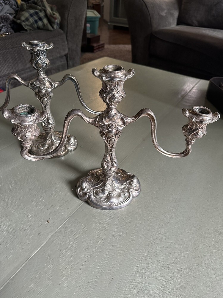 REED & BARTON 3 light Candelabras Quadruple Plated