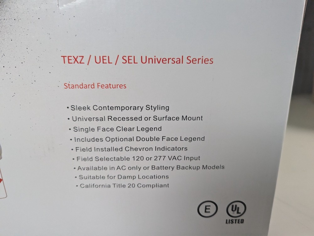 🚨 LED Exit Sign - Recessed Mount, Red on Clear Panel, Anodized Aluminum Housing