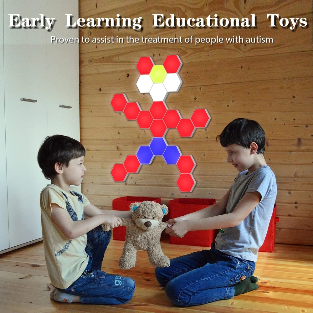 YXQUA Hexagonal Wall Light Modular Touch Sensitive Lights Creative Geometry A...