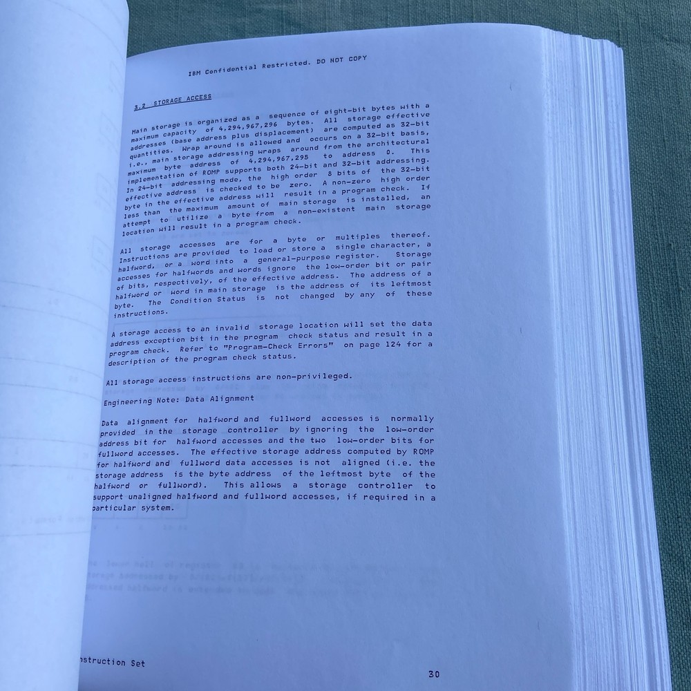 IBM ROMP Processor Copy Functional Specification 1983 Vintage Book Manual 32 Bit