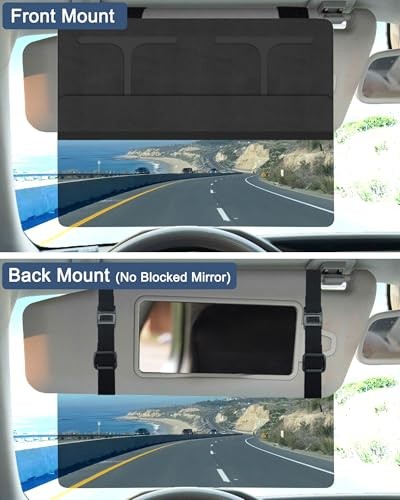 Car Visor Extender Sun Blocker, Polarized Sunvisor Extension with Black