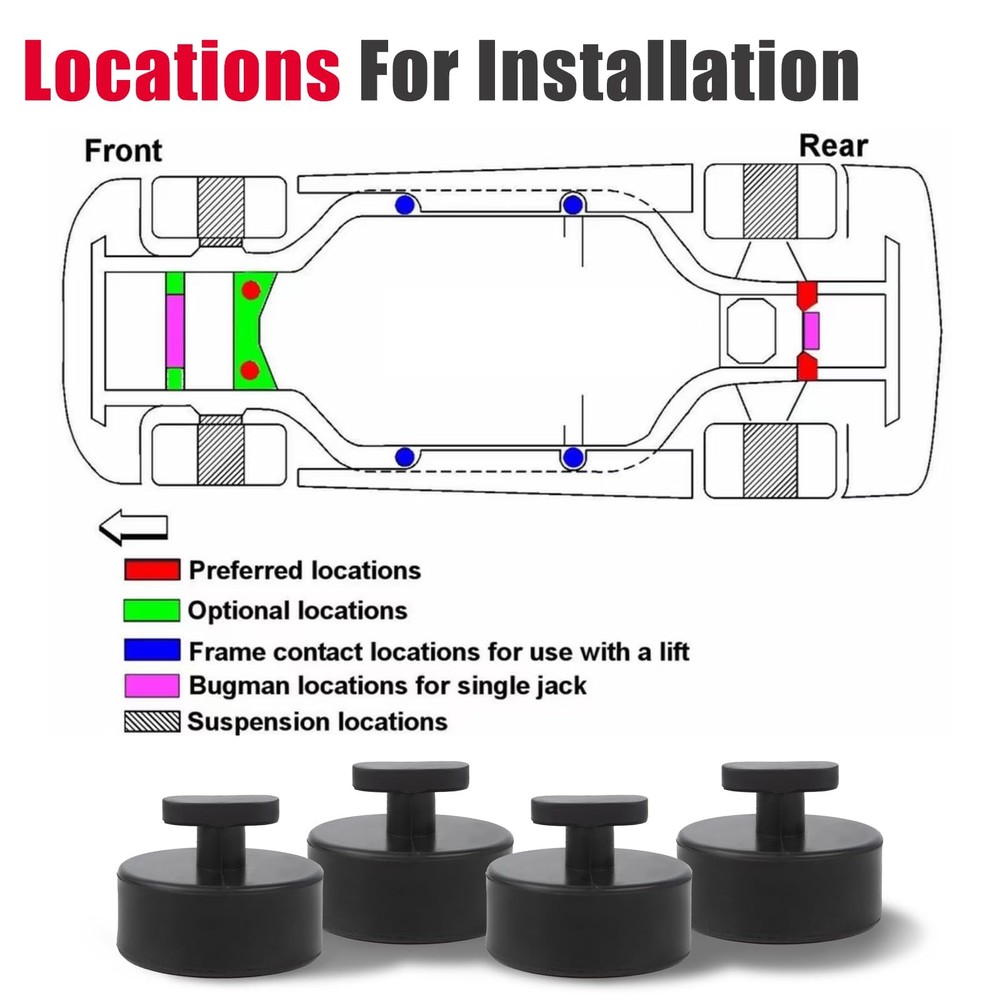 Lifting Jack Pad (4pcs) Compatible with Chevy Corvette C5 C6 C7 C8, Rubber Li...