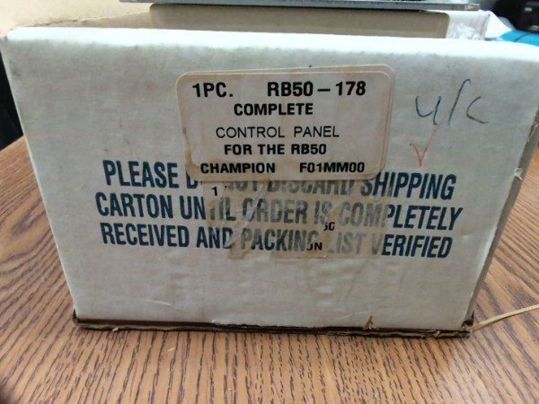 Champion Drill RB50 Control Panel Part # RB50-178
