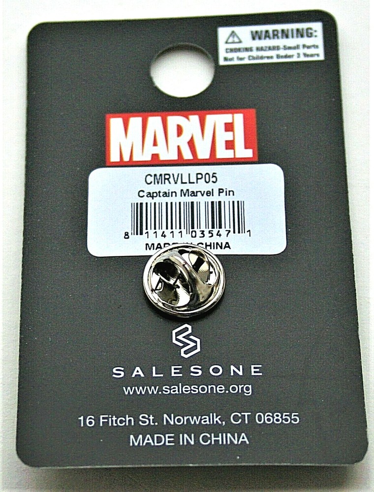 Marvel Comics Captain Marvel Black Enamel Pin New NOS MOC 2018 Lapel Hat