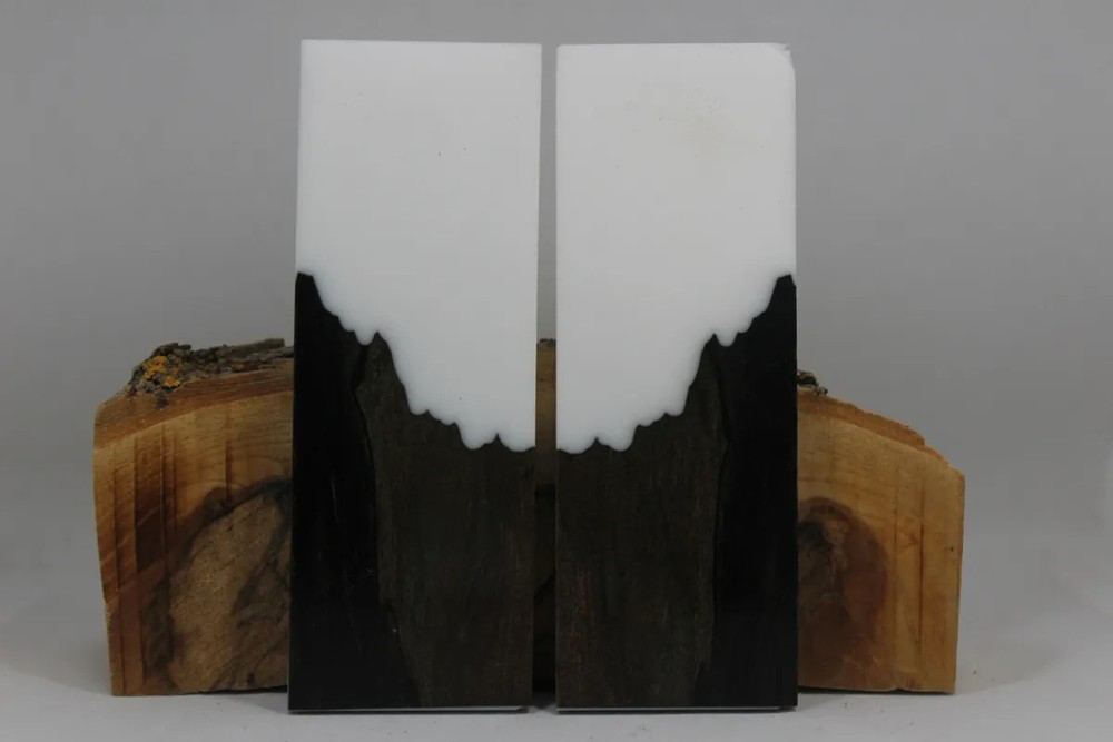 HYBRID STABILIZED DYED MAPLE WHITE CUSTOM COMPOSITE KNIFE HANDLE MATERIAL (8094)