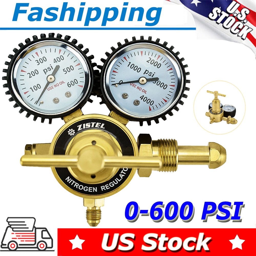 Nitrogen Regulator Flow Meter Regulator Tank CGA580 w/ 0-600 PSI Output Pressure