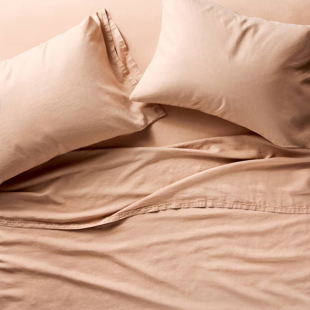 Full 100% Linen Sheet Set Light Adobe Clay - Casaluna