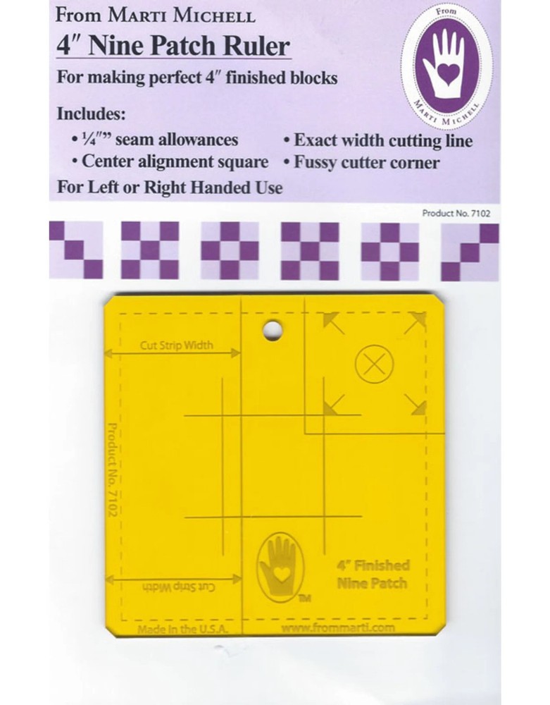 Marti Michell 4" NINE PATCH RULER TEMPLATES