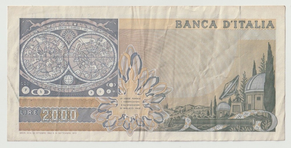 Italy- 2000 Lire - 1983 (Oct. 24, 1983)