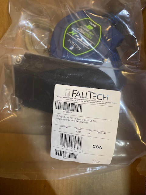 Falltech 84108SP8 8' FT-X EdgeCore Tie-Back Class 2 Leading  Edge Personal SRL-P