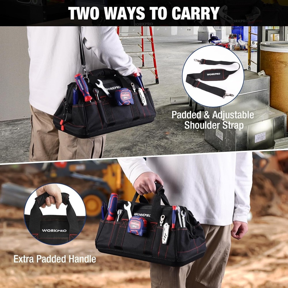 Professional 16" Tool Carrier with Adjustable Strap