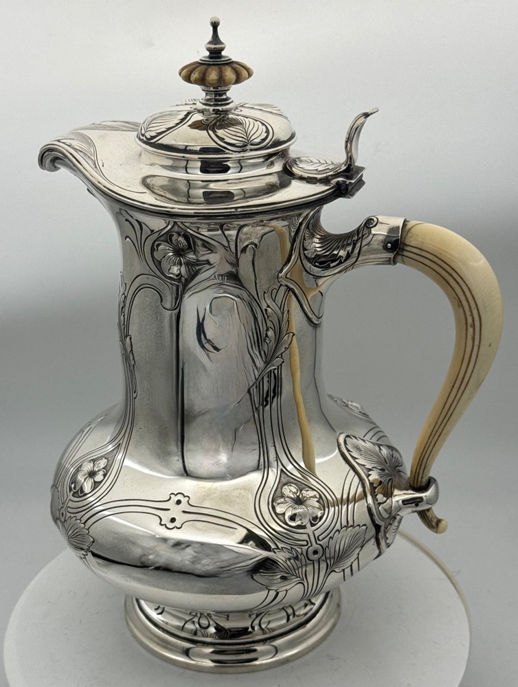 See VIDEO Superb Gorham Sterling Silver HAND CHASED ATHENIC COFFEE TEA POT 1905