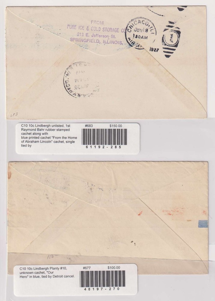 E4668: (10) US #C10 FDC, Cachets; Brookman: $1350