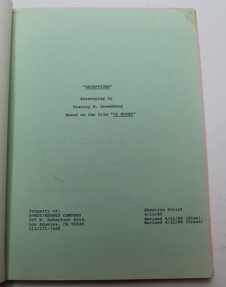 BREAKING POINT / Stanley R. Greenberg 1989 Screenplay, Based on 36 Hours