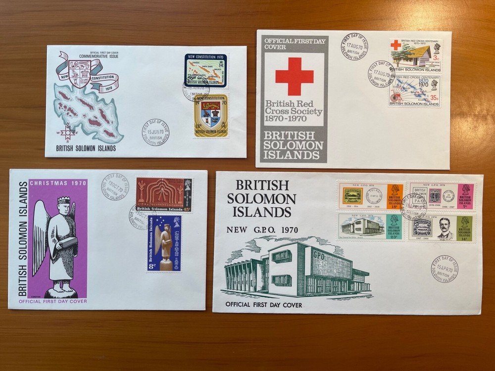 BRITISH SOLOMON ISLANDS 1970 Four FDC's