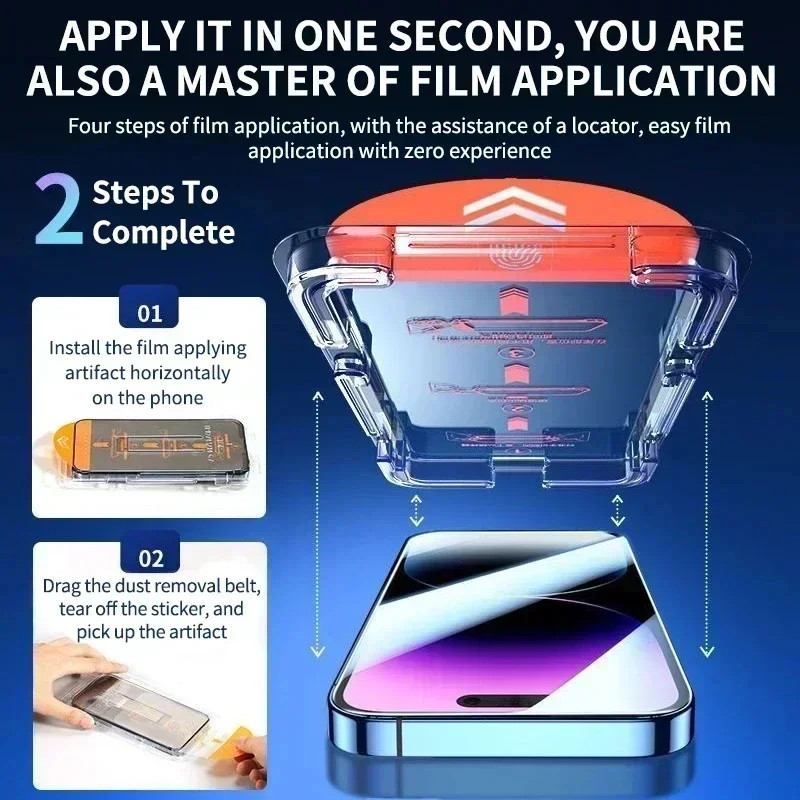 For Apple iPhone 17 16 15 Pro Max Tempered Glass Screen Protector+Simple Tool