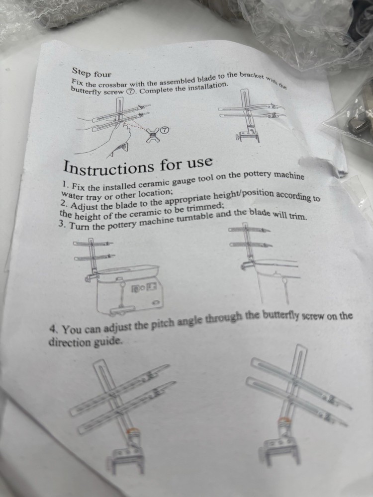 Pottery Gauge Throwing Tool , Clamp, blade etc…