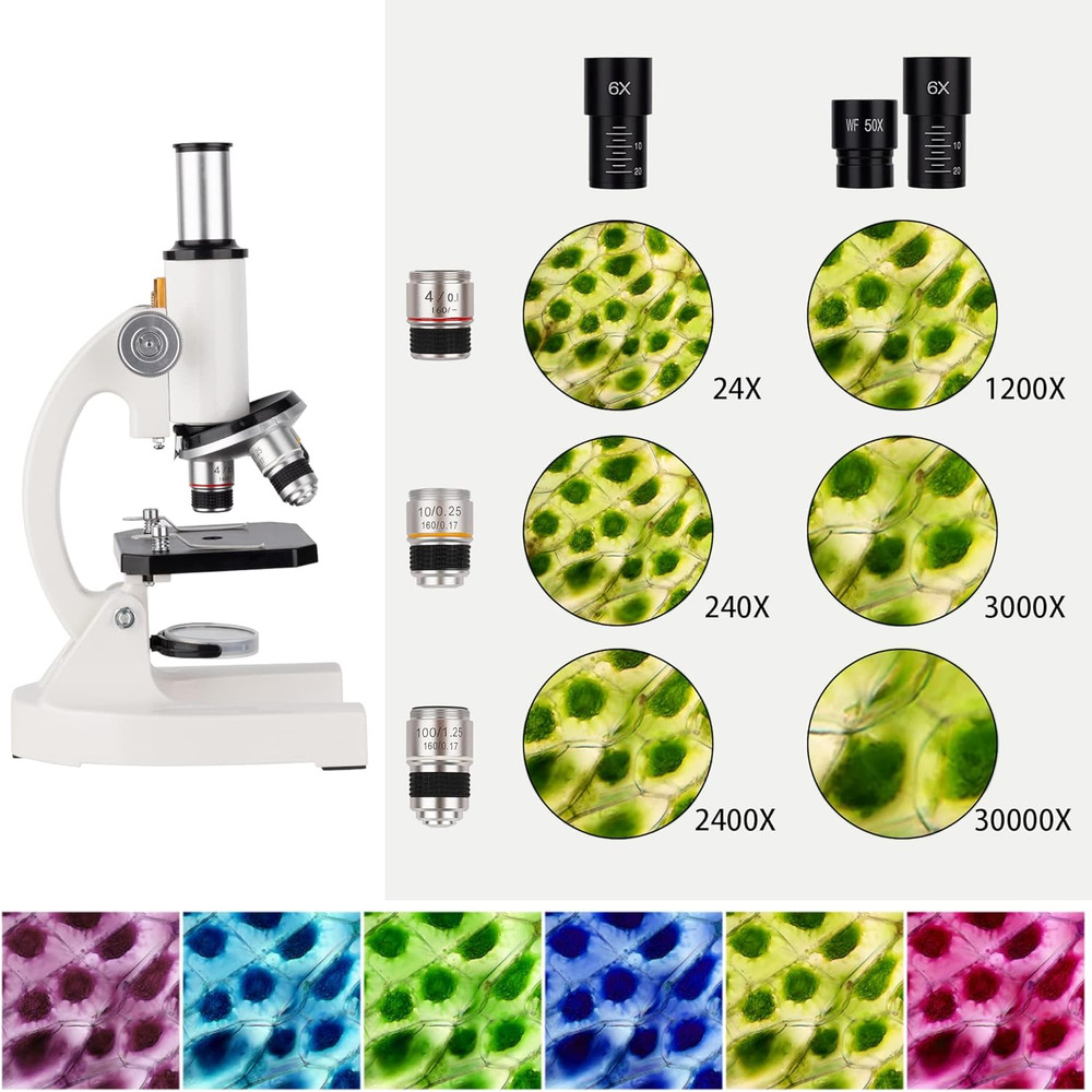 Compound Monocular Microscope 200X-5000X Magnification, Monocular Laboratory Mic