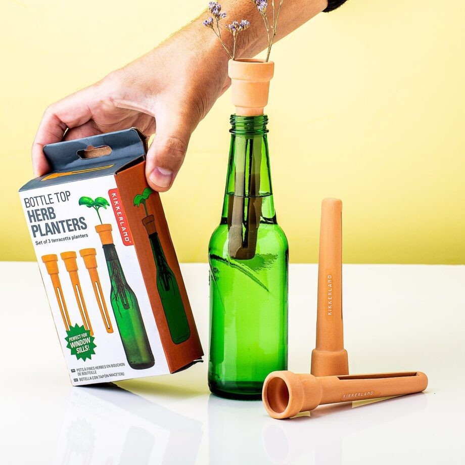 Kikkerland Bottle Top Herb Planter