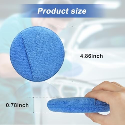 Car Wax Applicator Microfiber Wax Applicator Pads, Ultra-Soft Buffing