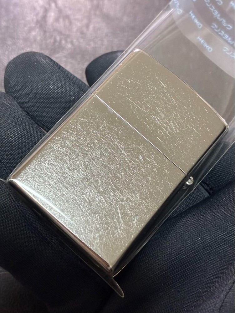 Zippo Skull Silver Dust One Sided Processing Lighter Regular Japan