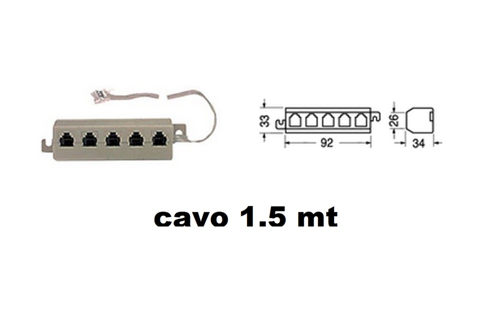 CS 2508 MULTI BAR MULTI MODULAR TELEPHONE SOCKET 5 SOCKETS CONNECTORS RJ