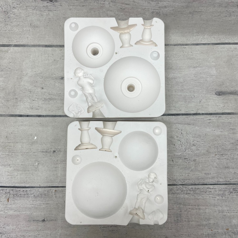 Vintage 1964 Duncan Ceramic Casting Mold Compote With Cherub #153