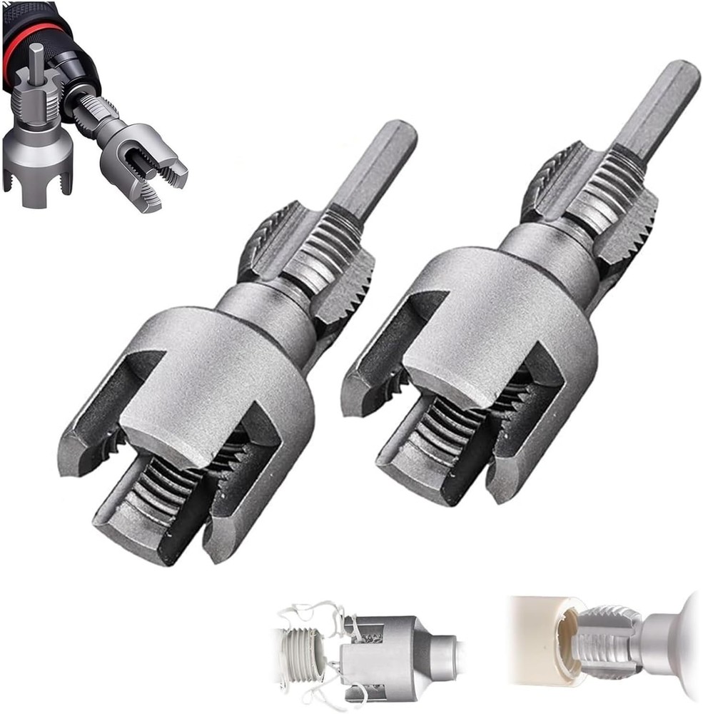 2Pcs 1/2''&3/4'' Water Pipe Integrated Internal & External Pipe Threading Tool~~