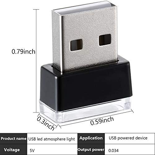 7 Pieces Mini USB LED Light Car Interior Lights USB LED Atmosphere Lamp Light