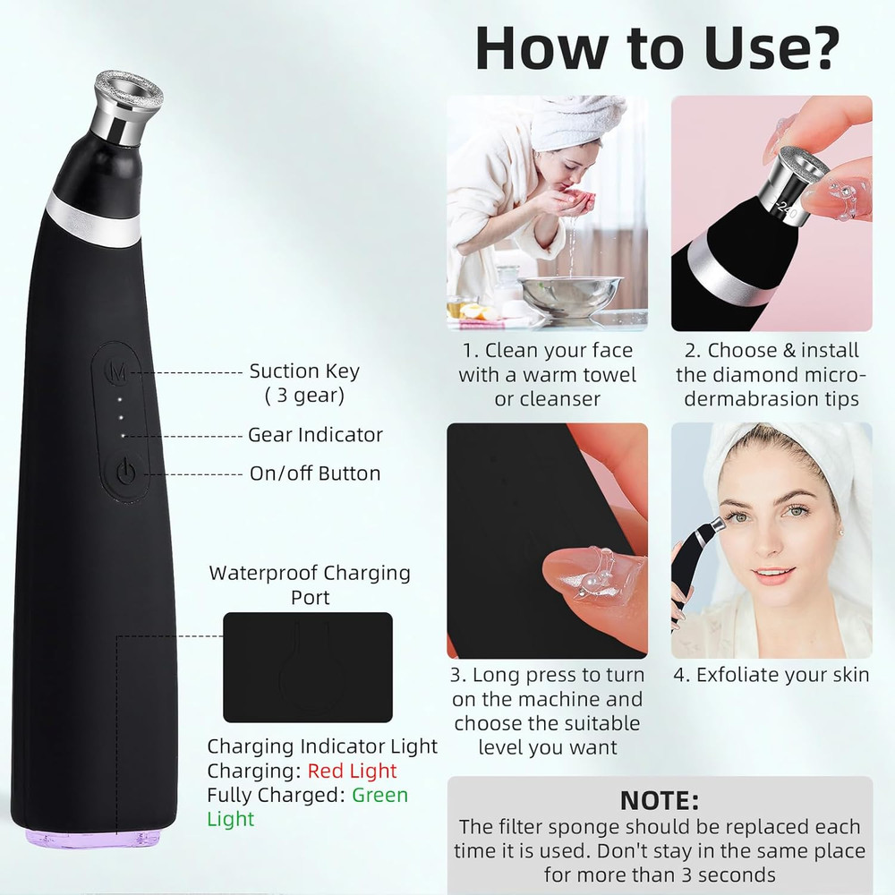 Diamond Microdermabrasion Machine, 3 Modes Diamond Microdermabrasion Dermabrasio