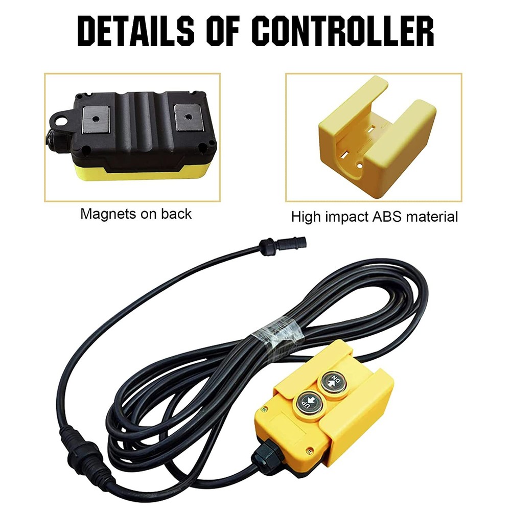 3 Wire Dump Trailer Remote Control Switch for Single-Acting Hydraulic Pumps 15ft