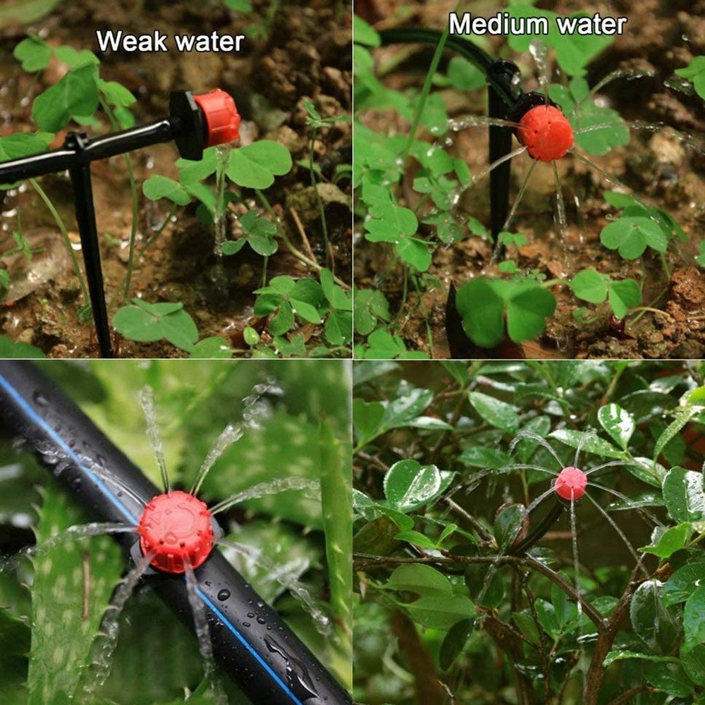 200Pcs Adjustable Garden Irrigation Mist Micro Flow Dripper Water Hose Drip Head